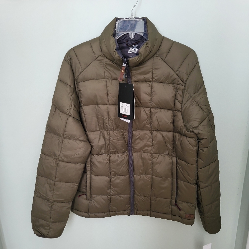 Zeroxposur Men Quilted Puffer Jacket Full Zip‎ New Size Medium Basil Green